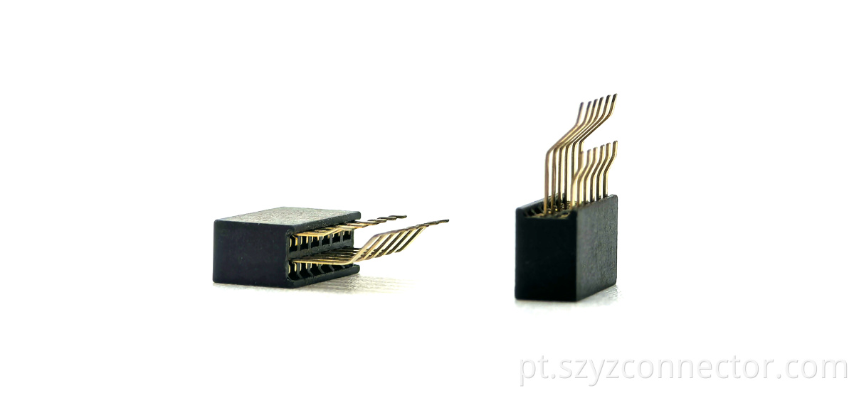 Conector de cabeçalho feminino de 1,27 mm 1.27mm Pitch Female header Connector Dual Row Right Angle SMT H4.3mm 2*6P